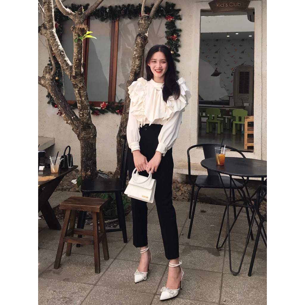Quần Baggy Cao Cấp Nữ Lưng Cạp Cao 2 Cúc Lệch Vải Quần Tây Vitex Loại Đẹp Mặc Tết m87
