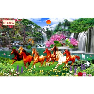 Tranh Dán Tường 3D Mã Đáo Thành Công giành cho phòng làm việc, phòng khách