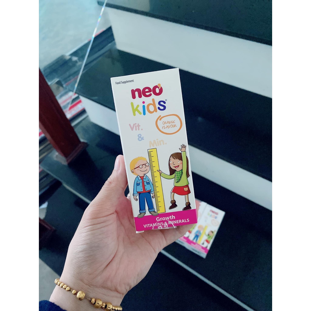 Combo 2 hộp Neo Kids Growth, Bổ sung 18 Vitamin và khoáng chất, hỗ trợ bé biếng ăn chai 150ml