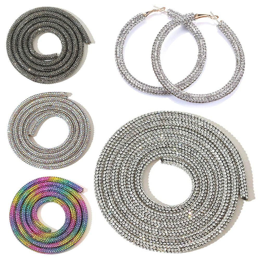 TRACEILLOIAN Dây Đá Tròn Váy Cô Dâu Dây Giày DIY Full Kim Cương Giả Ống
