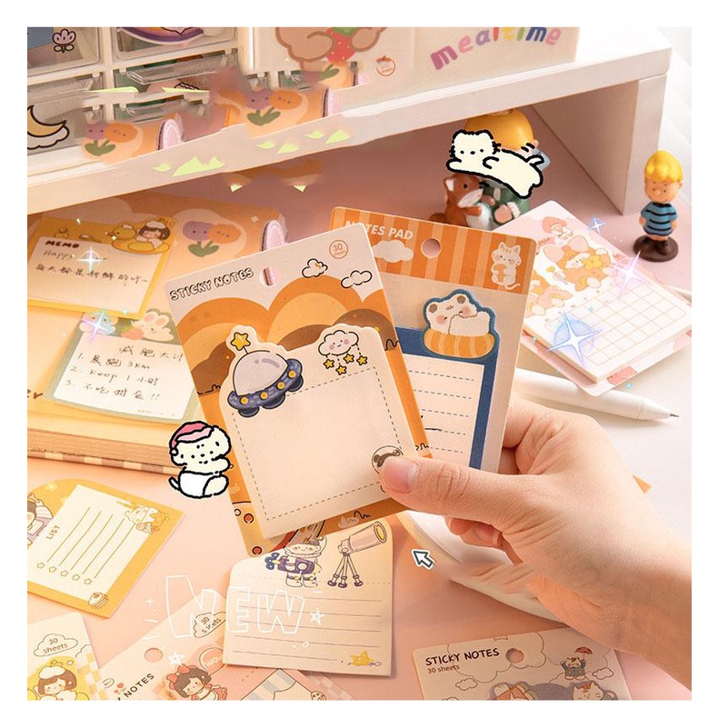 Quyển note, giấy ghi chú, giấy nhớ set 30 tờ sticker học tập cute học ...