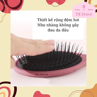 Lược paddle brush gỡ rối giảm rụng tóc massage da đầu dạng tròn