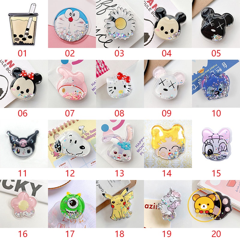 Giá Đỡ Điện Thoại Dạng Lỏng Hình Stitch Stellalou Mickey Minnie Kaws 3D