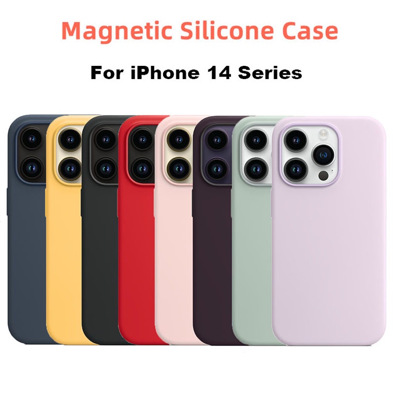 Ốp Silicon Lỏng Hoạt Hình Cho iPhone 17 Pro Max 16 15 14 Vỏ Sạc Không Dây Từ Tính Bảo Vệ Toàn Diện Vỏ Điện Thoại Mềm Chống Sốc 16 Pro MAX