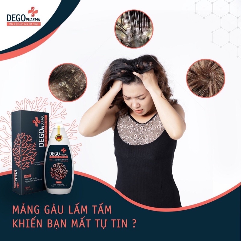 COMBO 4 Dầu Gội Đầu DEGO PHARMA 80ml Dứt Điểm Gàu Ngứa & Nấm Da Đầu
