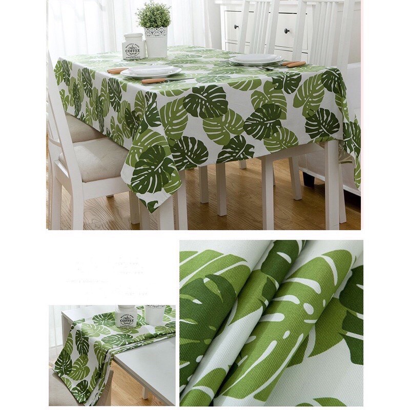Khăn Trải Bàn CHƯA MAY VIỀN Họa Tiết Lá Canvas xinh xắn | Shopee Việt Nam