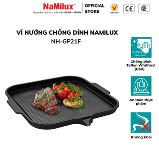 Chảo Nướng/Vỉ Nướng Chống Dính Không Khói NaMilux NHGP31F│Phủ Lớp Chống Dính Teflon Whitford│Có Rãnh Thoát Mỡ│Chính Hãng