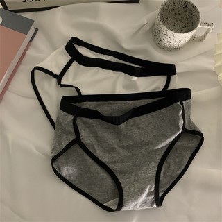 Quần Lót Cotton Không Đường May Mềm Mại Kháng Khuẩn Phối Màu Tương Phản Chất Lượng Cao Cho Nữ