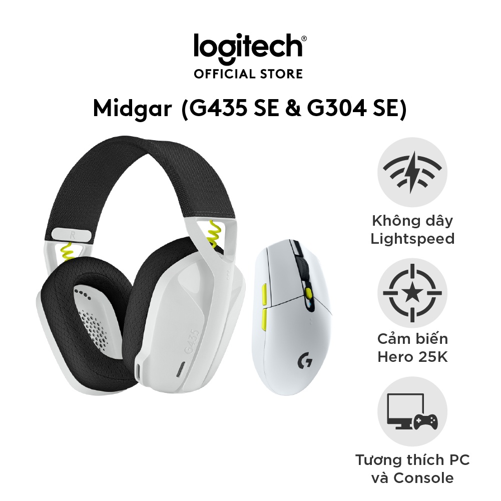 Combo Chuột Logitech G304 SE Lightspeed & Tai nghe Bluetooth Logitech G435 SE – Tương thích PC,MAC PS4 PS5, Mic kép
