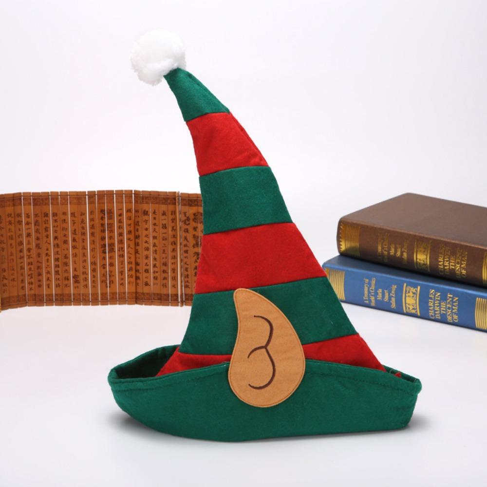 NORBORTO 5 Chiếc Mũ Người Yêu Tinh Giáng Sinh Đảng Mũ Xmas Đạo Cụ Dự Tiệc Thiết Kế Sọc Đỏ Và Xanh