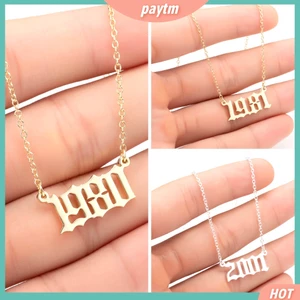 Vòng cổ Thép Không Gỉ Mặt Số Năm Mới Sinh Nhật 1980-2019