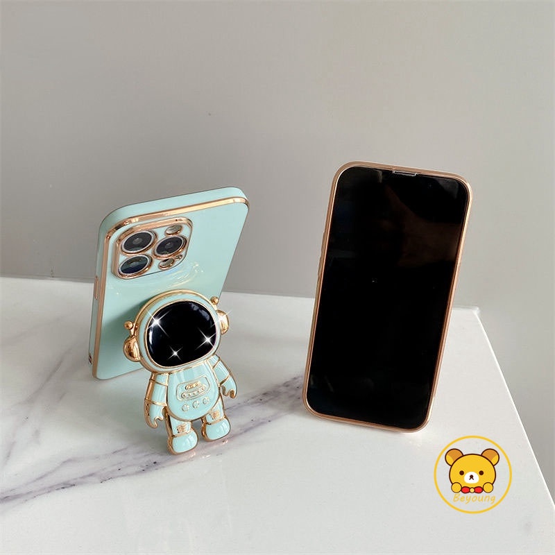 Giá đỡ điện thoại 3D phi hành gia gấp dễ thương, kẹp lưng hoạt hình, dùng cho điện thoại thông minh