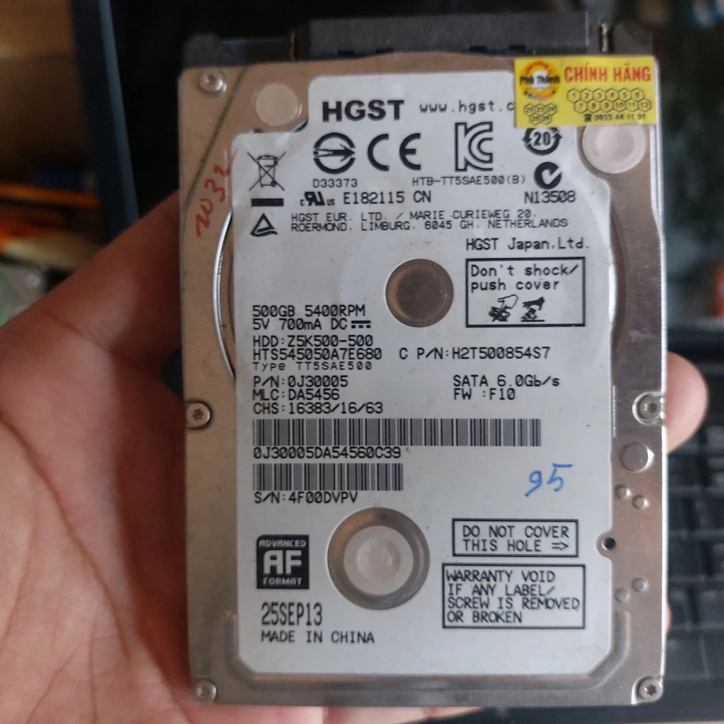 Ổ cứng HDD 500GB 2.5 laptop