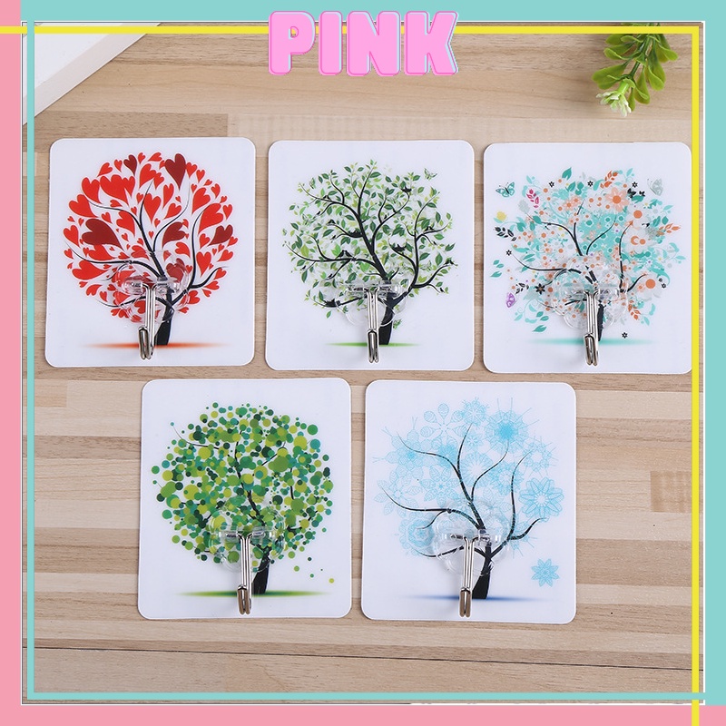 Sét 10 Móc Dán Tường Treo Quần Áo Chịu Lực 3D Họa Tiết Siêu Bền Siêu Chắc Đa Năng PINKWISH