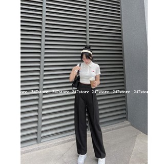 (Ảnh thật) Quần tây nữ ống rộng cap dán phong cách hàn quốc mã Capdan001