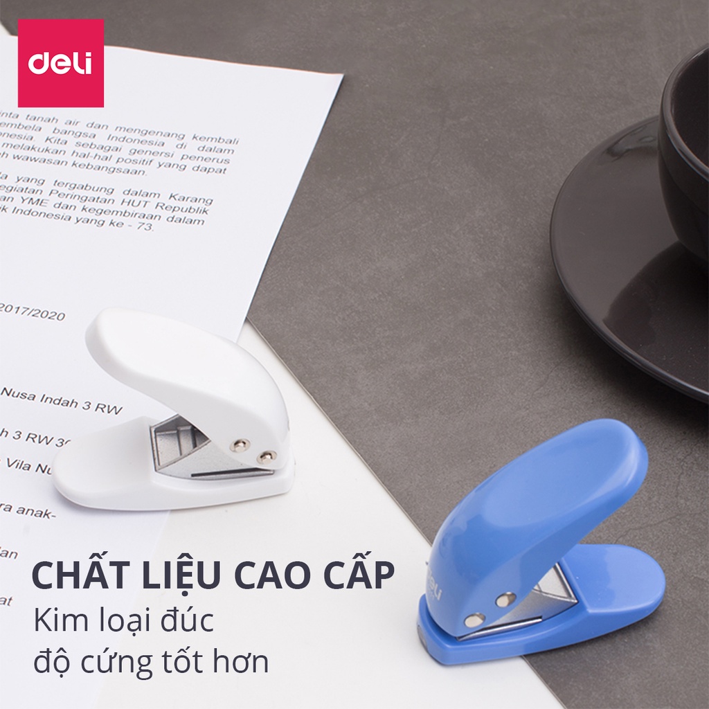 Kìm Bấm Đục Lỗ Giấy Mini Deli Dụng Cụ Bấm Lỗ Giấy Làm Sổ Còng Planner Bullet Journal Tiện Dụng Cầm Tay