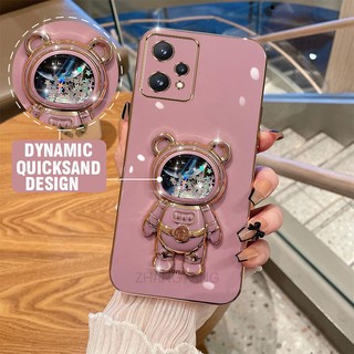 ốp lưng Realme 9 Realme 9 Pro Ốp Điện Thoại TPU silicone Mềm Mạ Điện 3D Có Giá Đỡ Hình Gấu Kim Tuyến Cho Realme 9 Realme 9 Pro