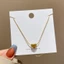 Dây chuyền trái tim chất liệu titan không gỉ mạ vàng 18k thiết kế trẻ trung xinh xắn dành cho nữ