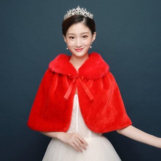 VOIDLESS Sang Trọng Quấn Giả Lông Làm Dày Áo Mềm Phụ Kiện Đám Cưới Áo Cưới Khăn Choàng Lông Thanh Lịch