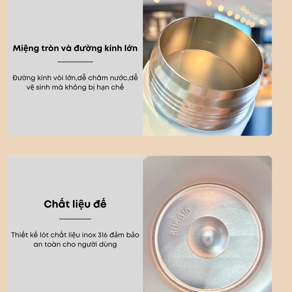 Bình giữ nhiệt PITI 500ml bình nước giữ nhiệt kèm ống hút hình gấu hoạt hình cute | BigBuy360 - bigbuy360.vn