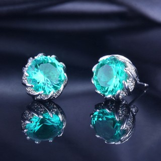 Bộ trang sức kim cương citrine lotus 7.5 carat, bạc sterling xanh Palaiba, gồm dây chuyền và bông tai