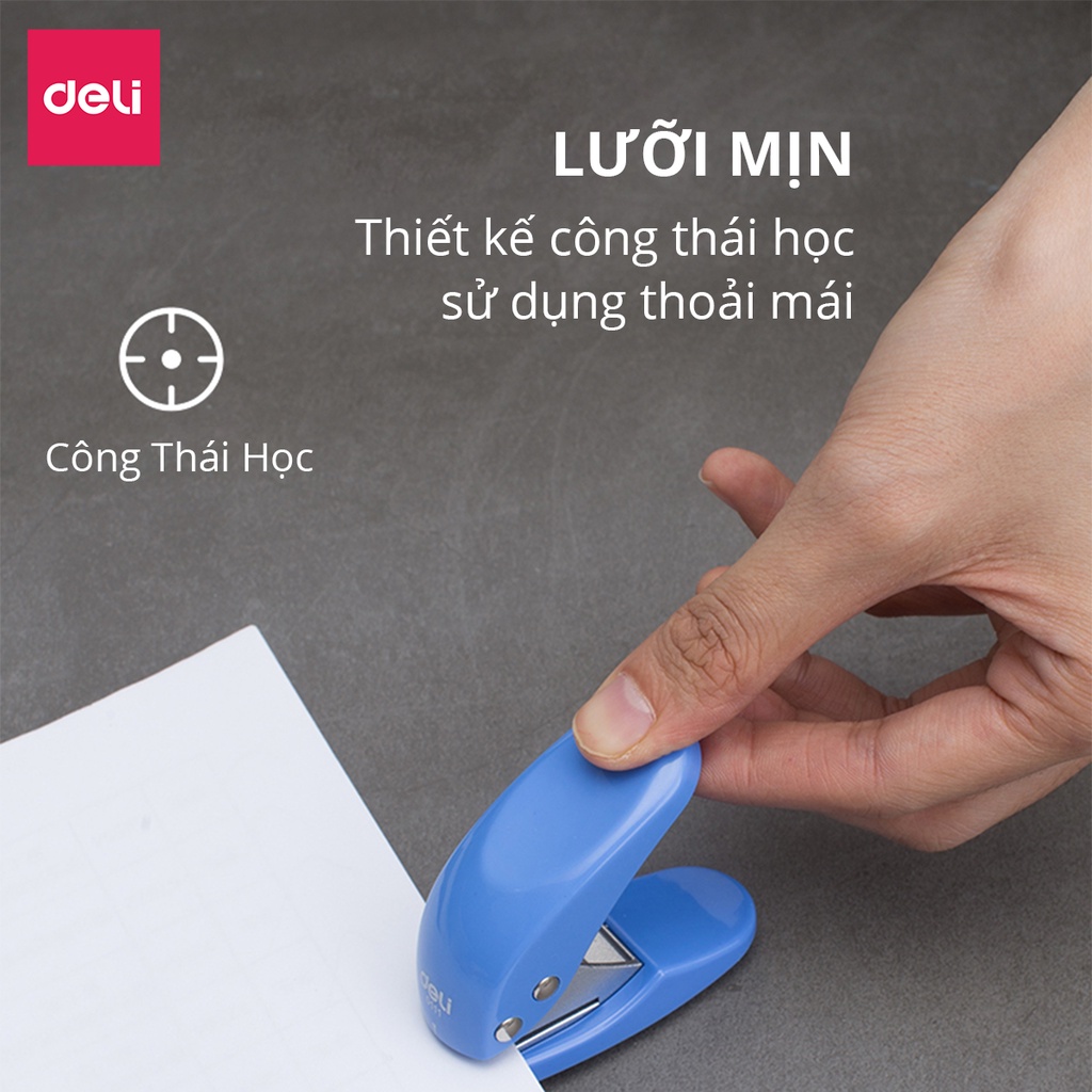 Kìm Bấm Đục Lỗ Giấy Mini Deli Dụng Cụ Bấm Lỗ Giấy Làm Sổ Còng Planner Bullet Journal Tiện Dụng Cầm Tay