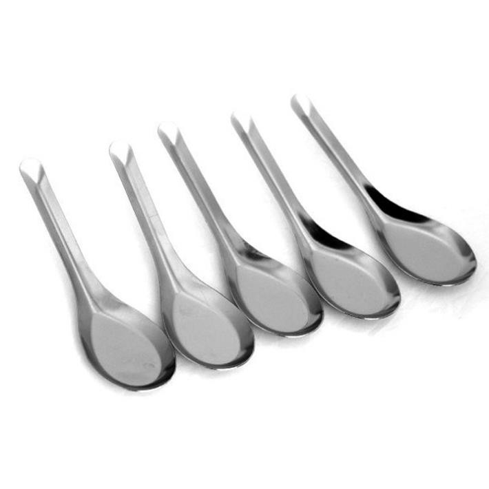 COMBO 2 Thìa ăn cơm Thìa ăn phở Thìa ăn súp inox cao cấp - Màu trắng bạc 15.5 cm