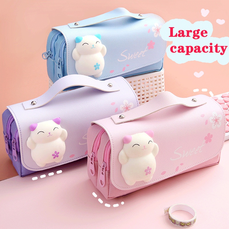 Túi Đựng Bút Sức Chứa Lớn Đa Năng Họa Tiết Dễ Thương Cho Học Sinh