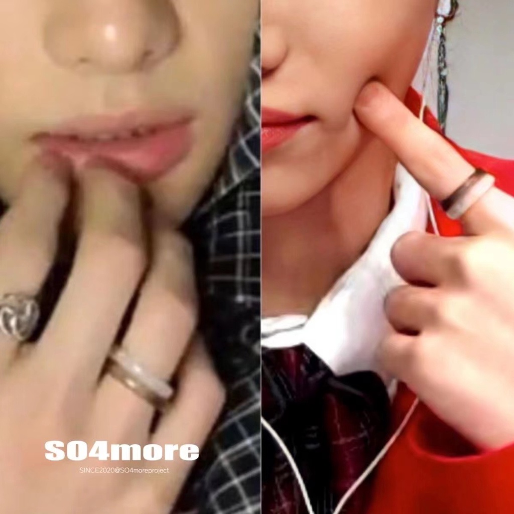 Nhẫn Nhựa Resin Họa Tiết Hình Học Vintage KPOP Stray Kids Hyunjin Felix Thời Trang Hàn Quốc 2023 Cho Cặp Đôi