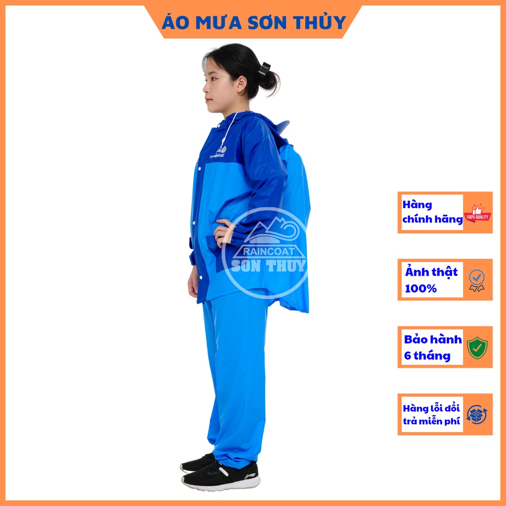 Bộ mưa trẻ em tuổi teen và người lớn cao 1m4-1m52, bộ áo mưa nhựa PVC cao cấp dày dặn, màu sắc tươi sáng cho học sinh | BigBuy360 - bigbuy360.vn