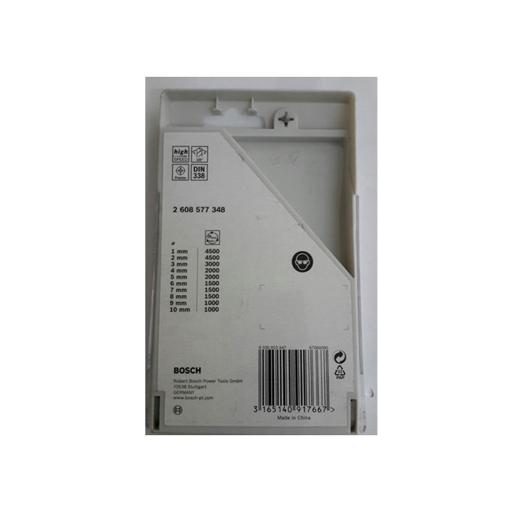1-10mm Bộ mũi khoan sắt HSS Bosch 2608577348