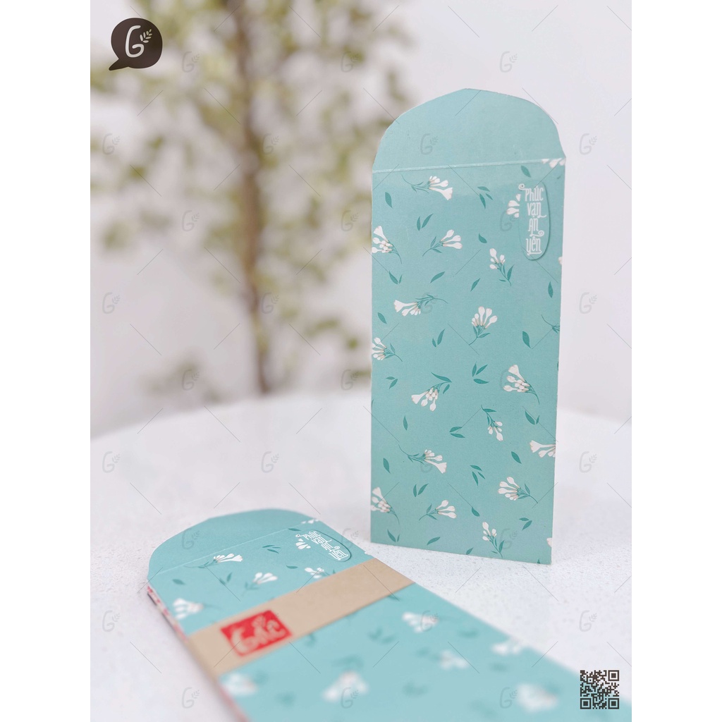 GX008 Bao lì xì Gác xép họa tiết hoa văn vintage chất liệu Kraft nhật nhập khẩu Tết 2025 (Daisy set)