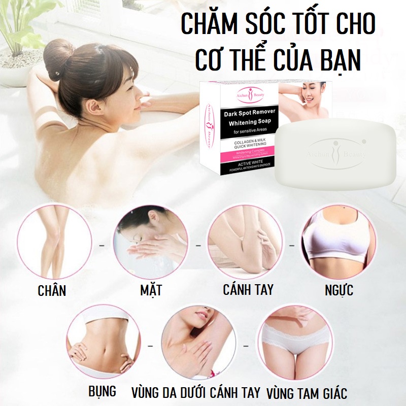 Xà Phòng Cao Cấp Trắng Nách, Trắng Vùng BiKiNi Trắng Toàn Thân DARK SPOT Dưỡng Ẩm, Loại Bỏ Sắc Tố Melanin