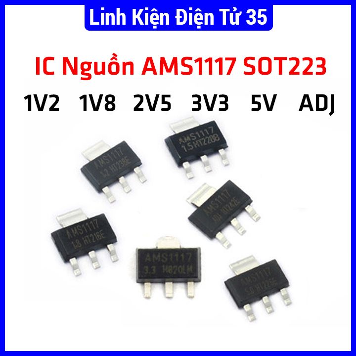 IC nguồn AMS1117 SOT223 điện áp 1V2, 2V5, 3V3, 5V, ADJ | Shopee Việt Nam