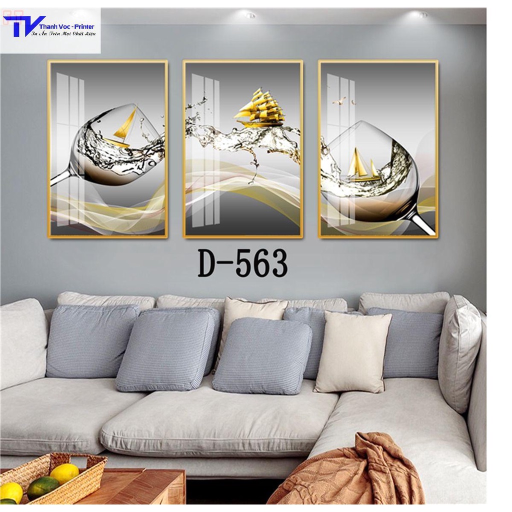 Tranh Treo Tường Trang Trí Phòng Ăn , Tranh Tráng Gương ( Bộ 3 Tấm )