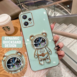ốp lưng Realme 9 Realme 9 Pro Ốp Điện Thoại TPU silicone Mềm Mạ Điện 3D Có Giá Đỡ Hình Gấu Kim Tuyến Cho Realme 9 Realme 9 Pro
