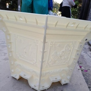 Khuôn đúc chậu lục giác 60 chân liền, hoa văn thuyền ngựa, chất liệu nhựa abs