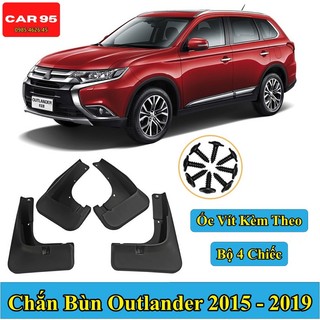 Chắn Bùn Mitsubishi Outlander 2015-2019 Chất liệu Nhựa Dẻo Tặng kèm Ốc Vít ,Bộ 4 Chiếc Hàng Loại 1