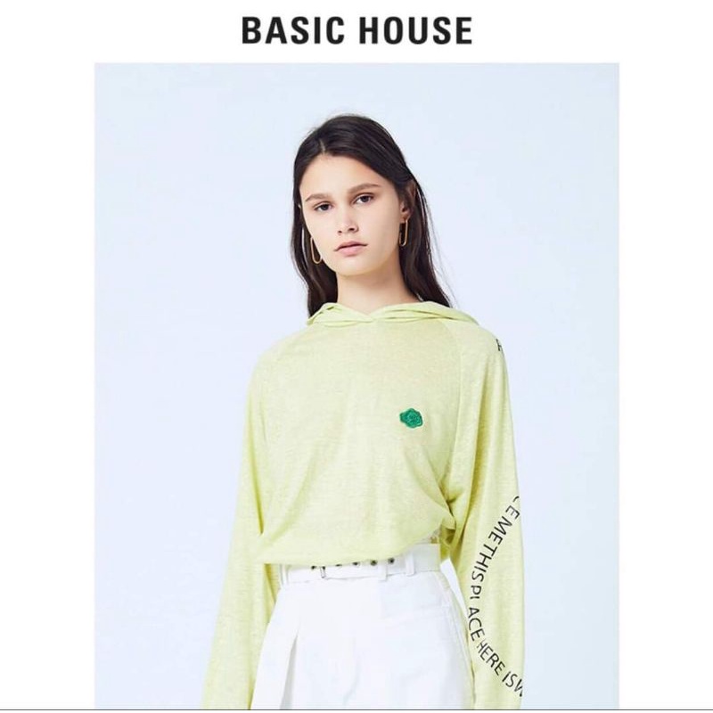 Áo hoodie linen Basic H0USE xuất Hàn