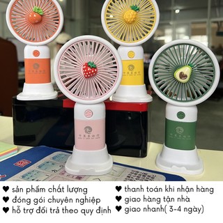 Quạt Cầm Tay Mini Điện Để Bàn Gấp Gọn Sạc Trái Cây Timo Q06