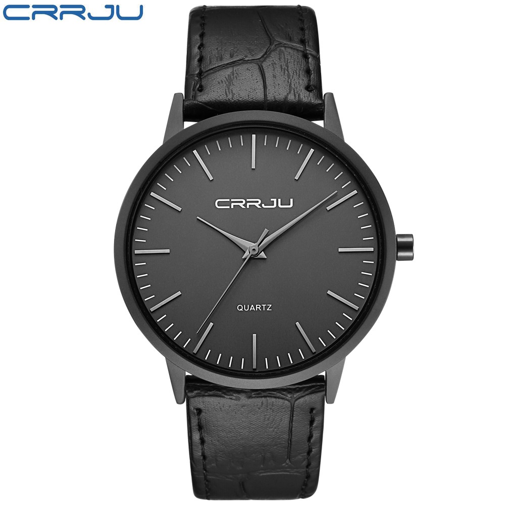 Ảnh Đồng hồ thạch anh CRRJU 2117X siêu mỏng chống thấm nước với dây đeo da cao cấp 1