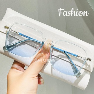 Kính râm Gradient vuông trong suốt Khung lớn Xu hướng thời trang Nam và Nữ Kính chống tia cực tím Hàn Quốc