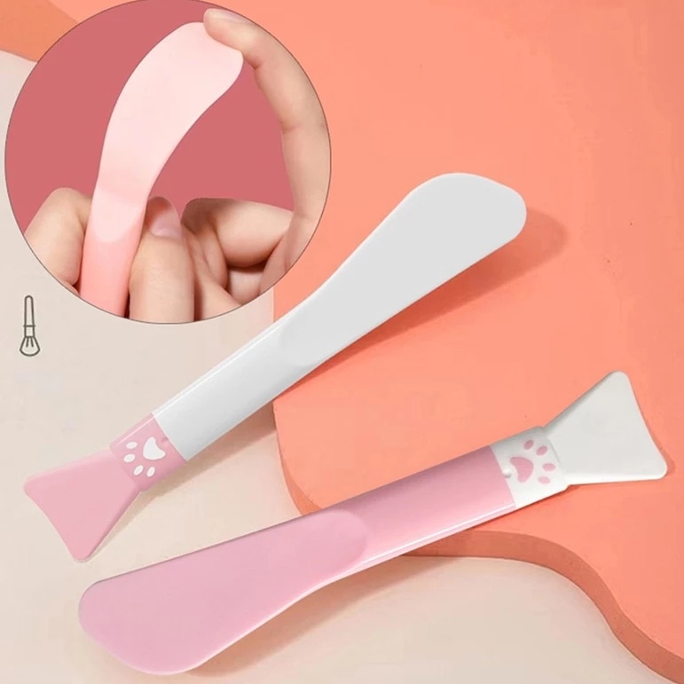 1 Cọ Silicon Hai Đầu Quét Mặt Nạ Bùn Chăm Sóc Da Mặt Cho Nữ