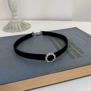 Choker đen đính tag đá sang chảnh, choker đá sáng lấp lánh Chồi accessories phong cách - B63
