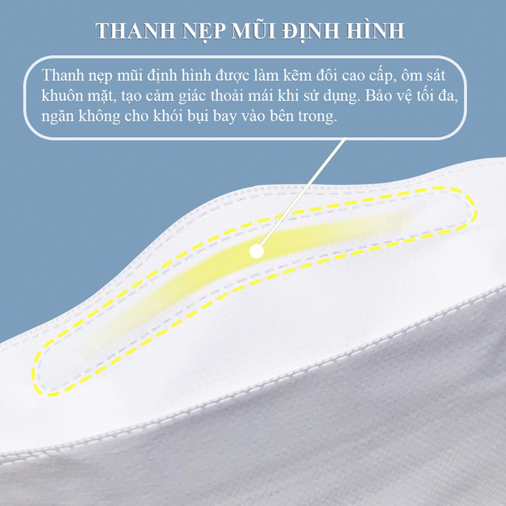 Combo 10 hộp khẩu trang 4D KF94 Như Ý cao cấp, hộp 10 cái, 5 màu, không xù lông, không bí thở