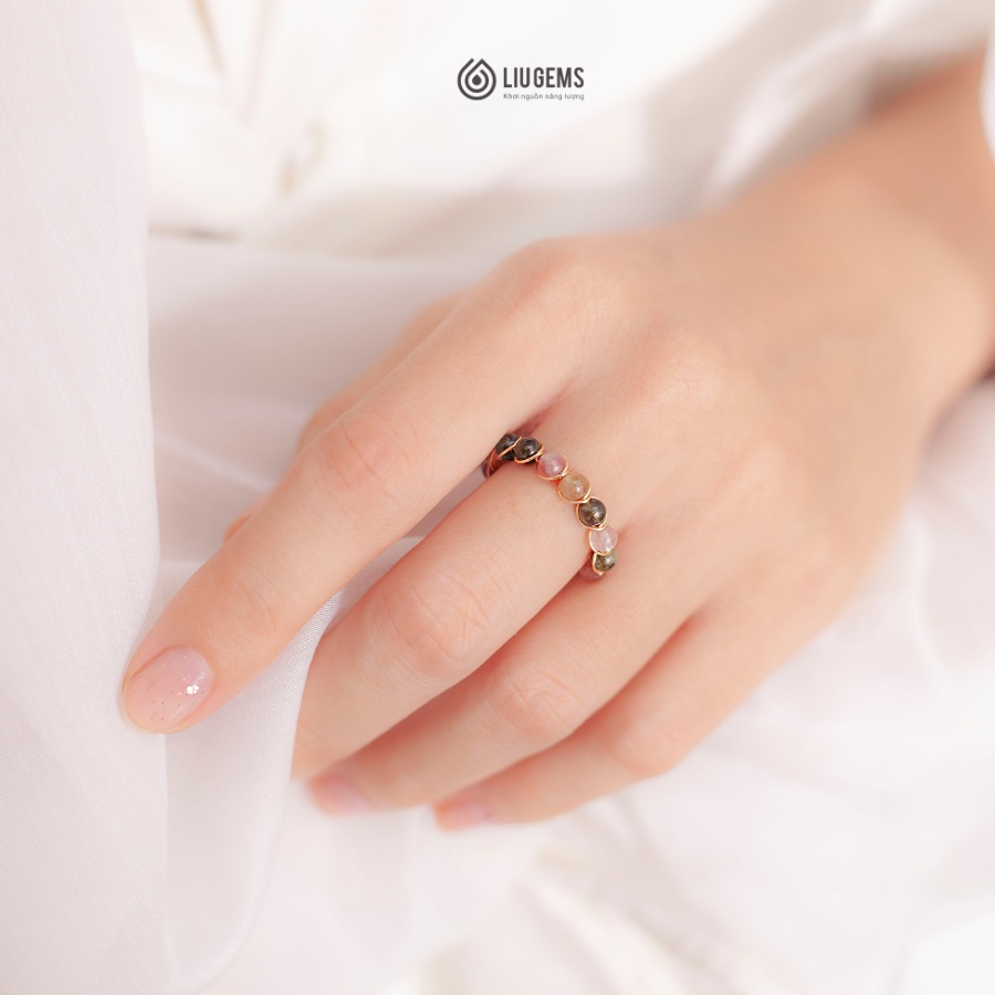 Nhẫn Đính Đá Nữ Liugems Đai Hở Đồng Tinh Tế Mang Nhiều Năng Lượng ND01