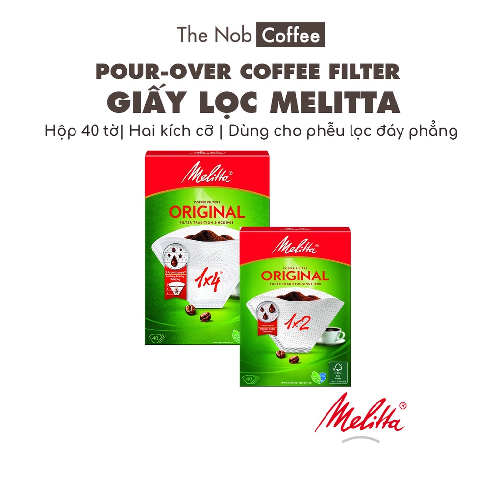 Giấy lọc cà phê Melitta (hộp 40 tờ) | Melitta coffee filter | Shopee ...
