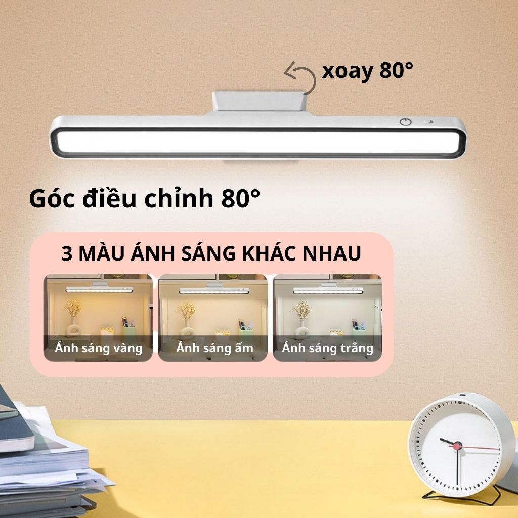 Đèn học chống cận điều chỉnh linh hoạt 32cm, đèn Led gắn bàn học tích ...