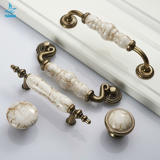 Tay Nắm Cửa Tủ Bằng Hợp Kim Kẽm Họa Tiết Vân Đá Cẩm Thạch Phong Cách Châu Âu Cổ Điển