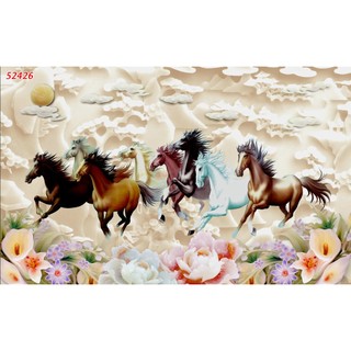 Tranh Mã Đáo Thành Công, Bát Mã Dán Tường 3D